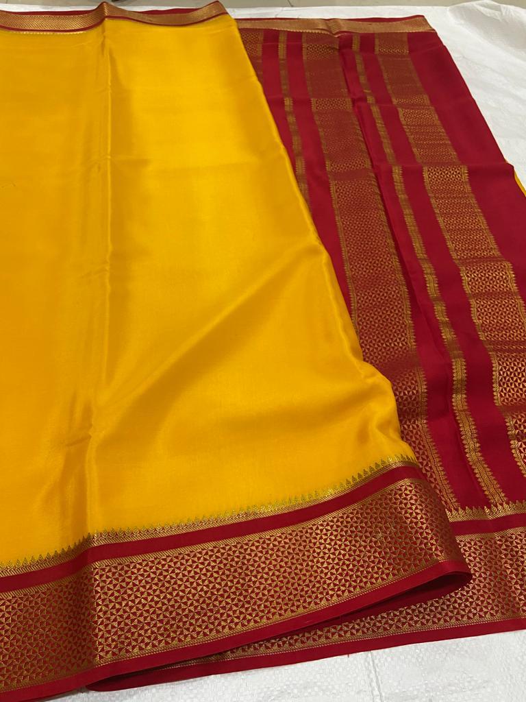 Ksic thickness pure mysore silk 100-120 count saree