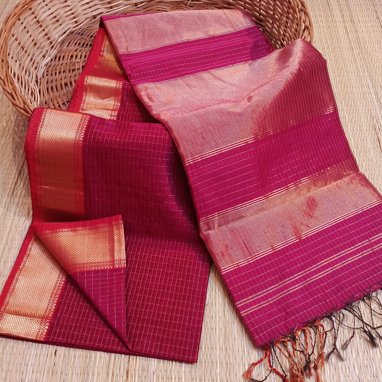 Maheshwari Checked Saree