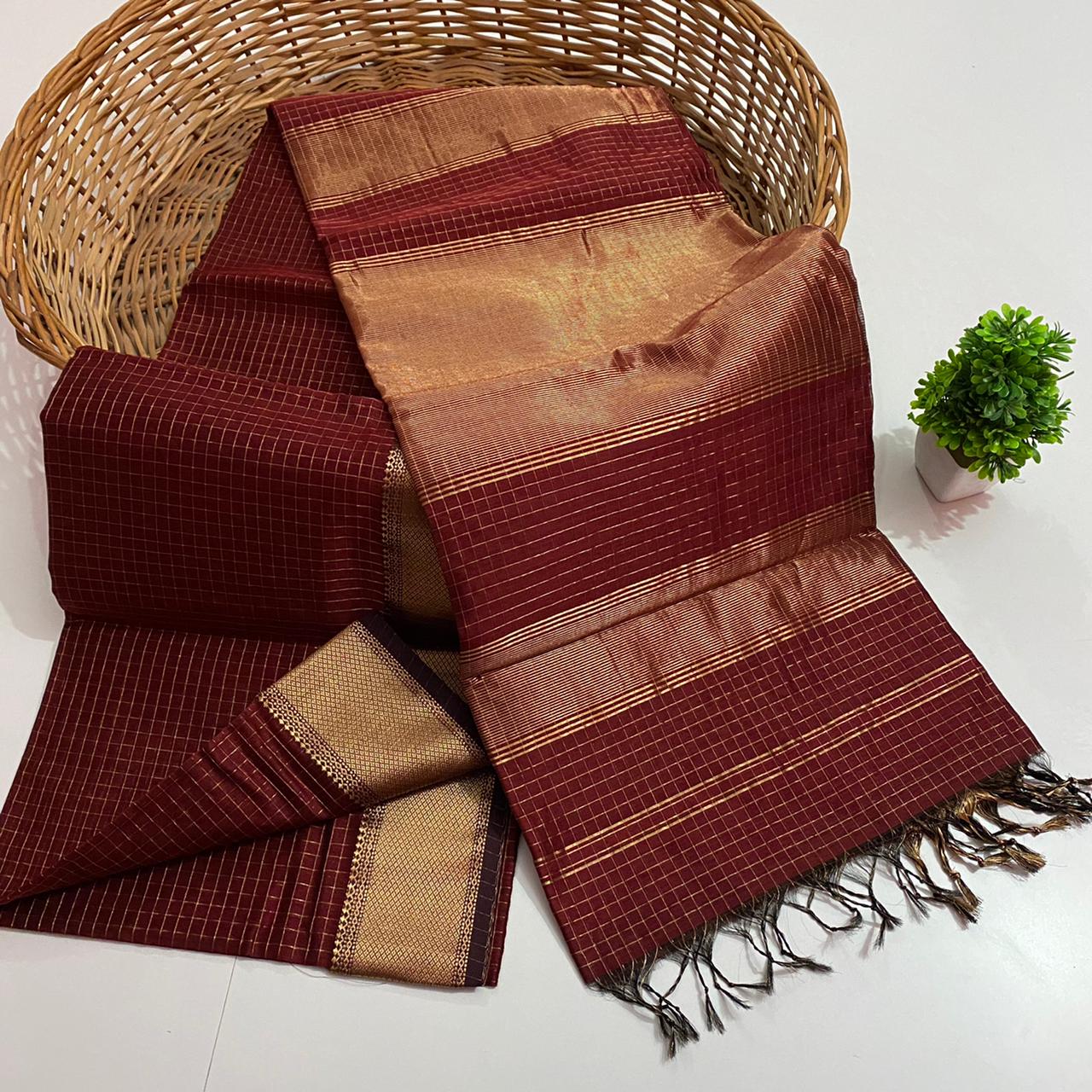 Maheshwari Checked Saree