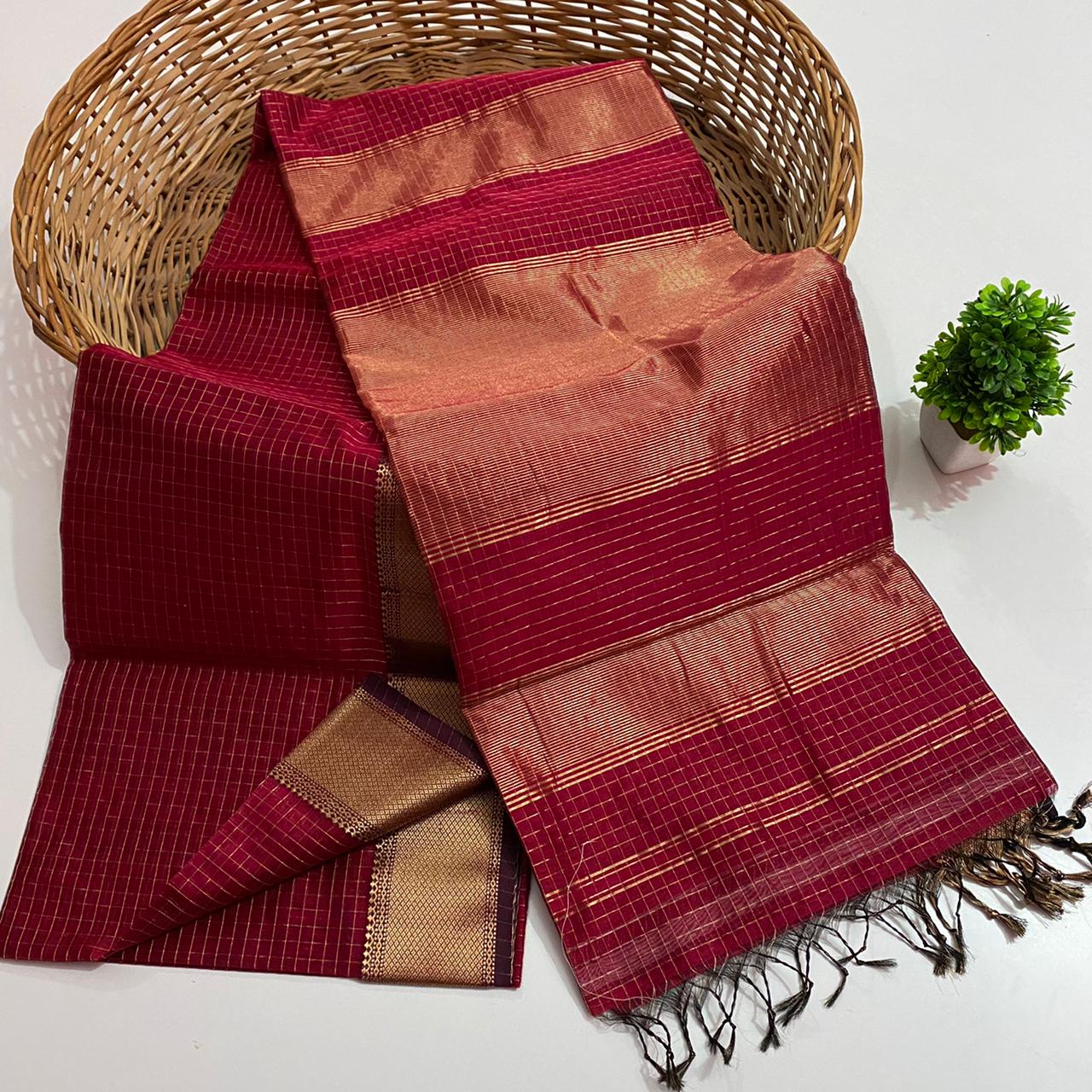 Maheshwari Checked Saree