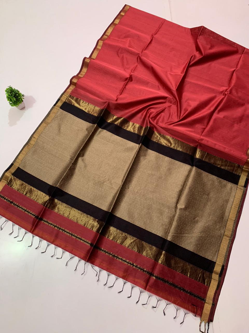 Maheshwari Handloom Silk Cotton Saree