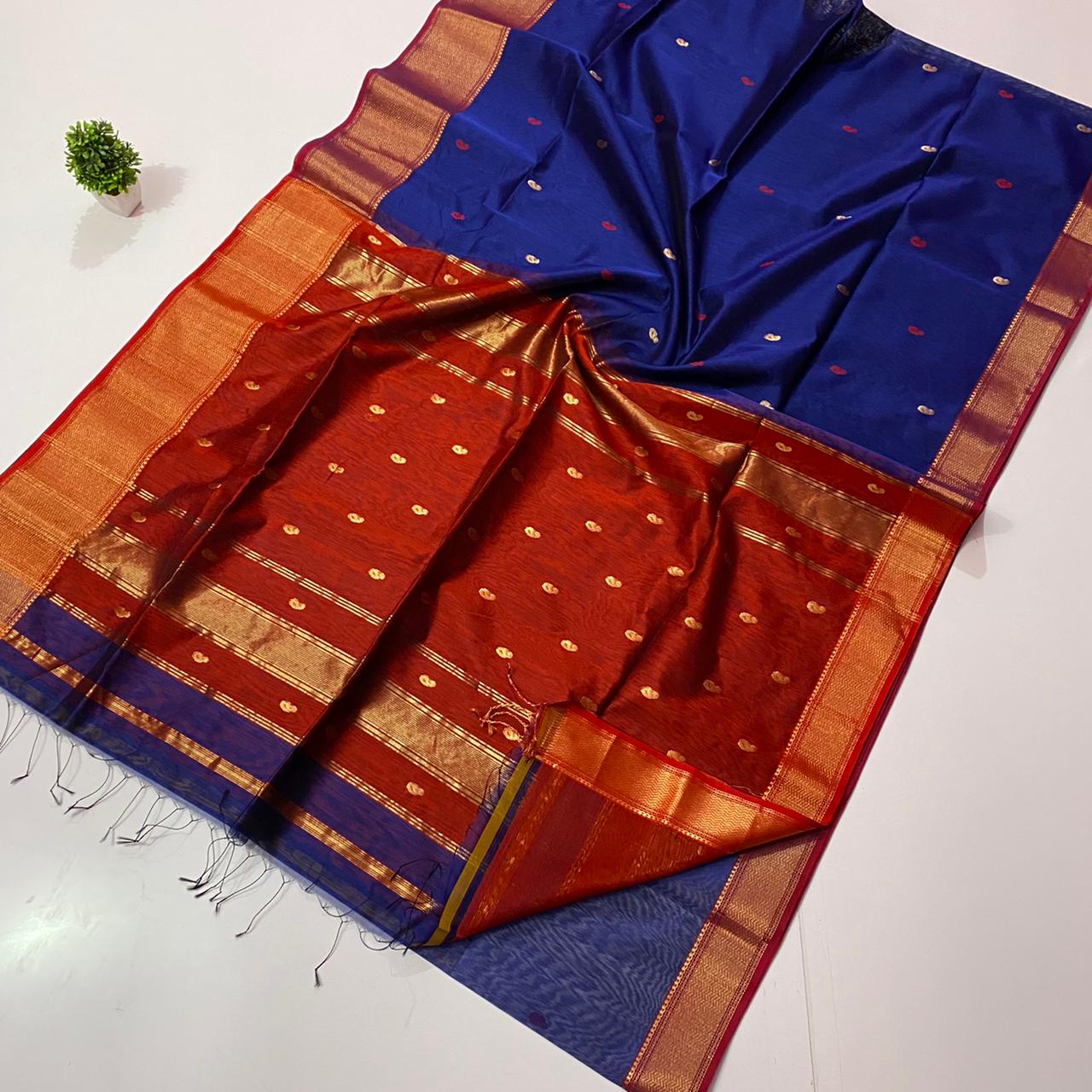 Maheshwari Handwoven Butta Saree