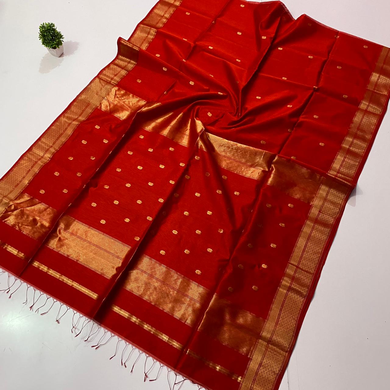 Maheshwari Handwoven Butta Saree
