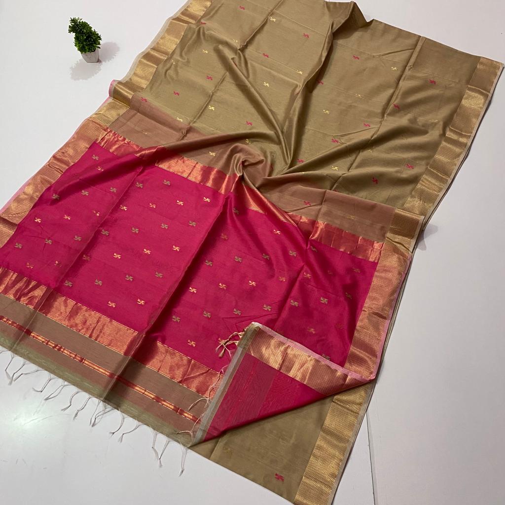 Maheshwari Handwoven Butta Saree