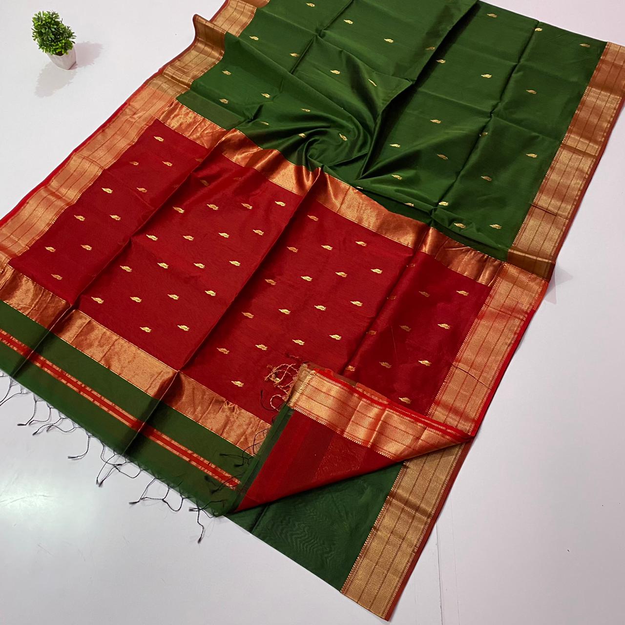 Maheshwari Handwoven Butta Saree