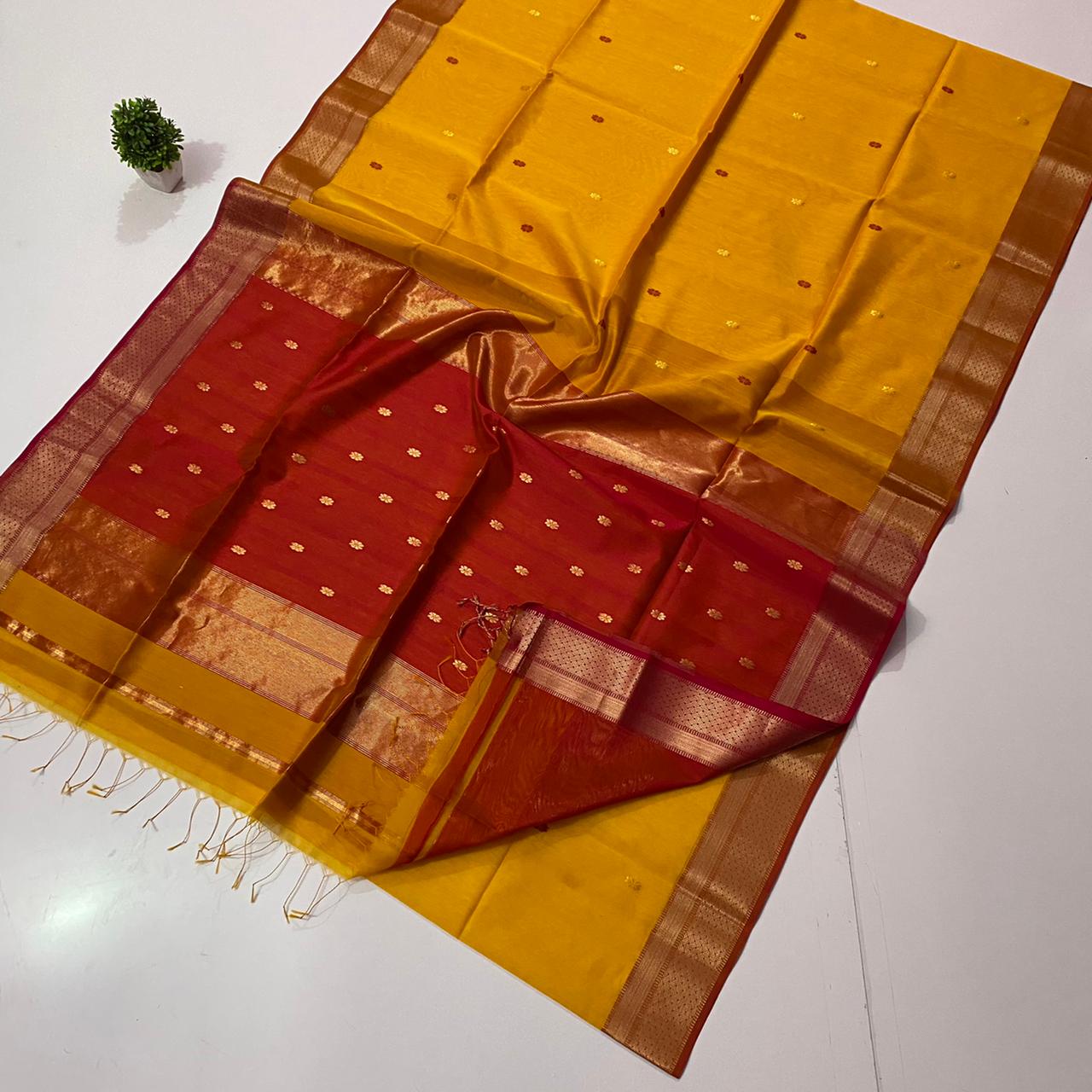 Maheshwari Handwoven Butta Saree