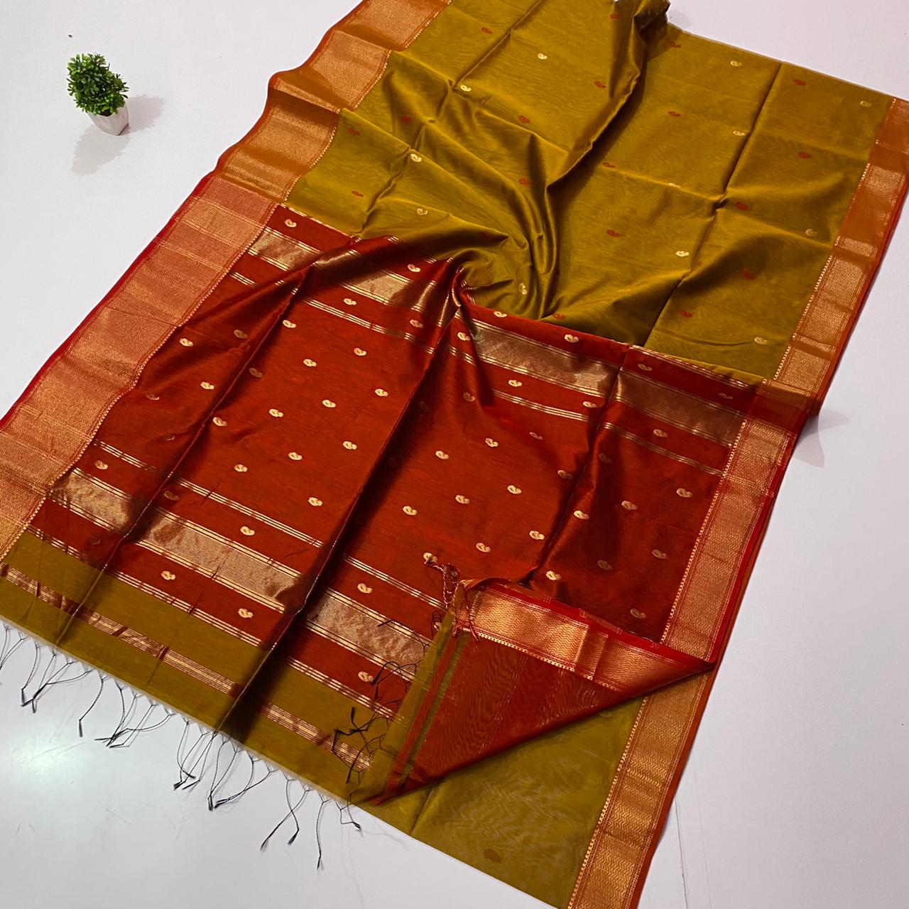 Maheshwari Handwoven Butta Saree