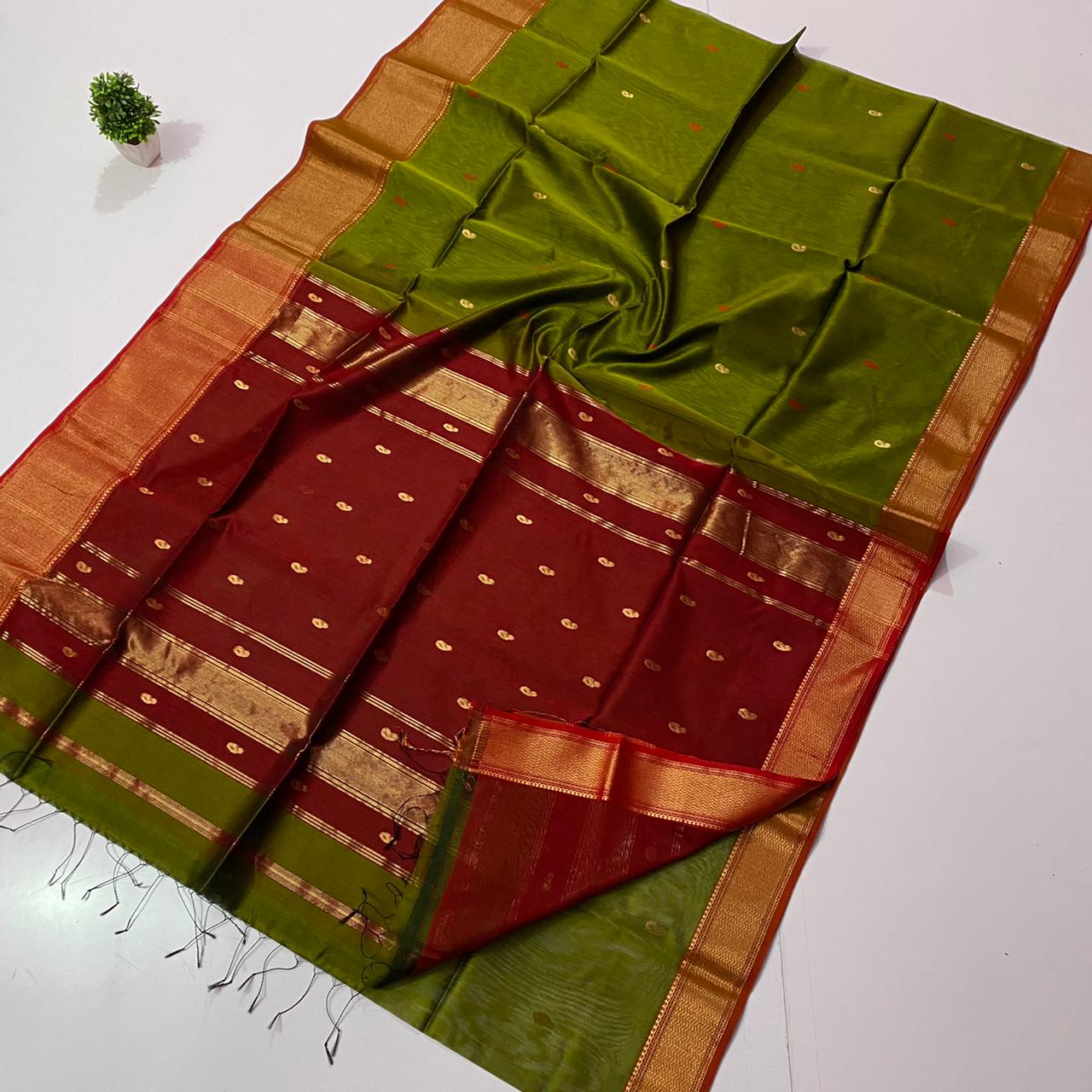 Maheshwari Handwoven Butta Saree