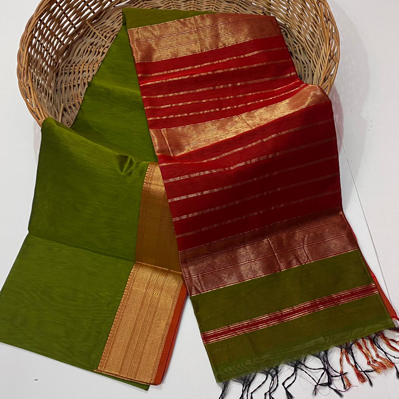 Maheshwari Handwoven Silk Cotton Saree