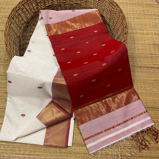 Maheshwari Silk Cotton Butta Saree