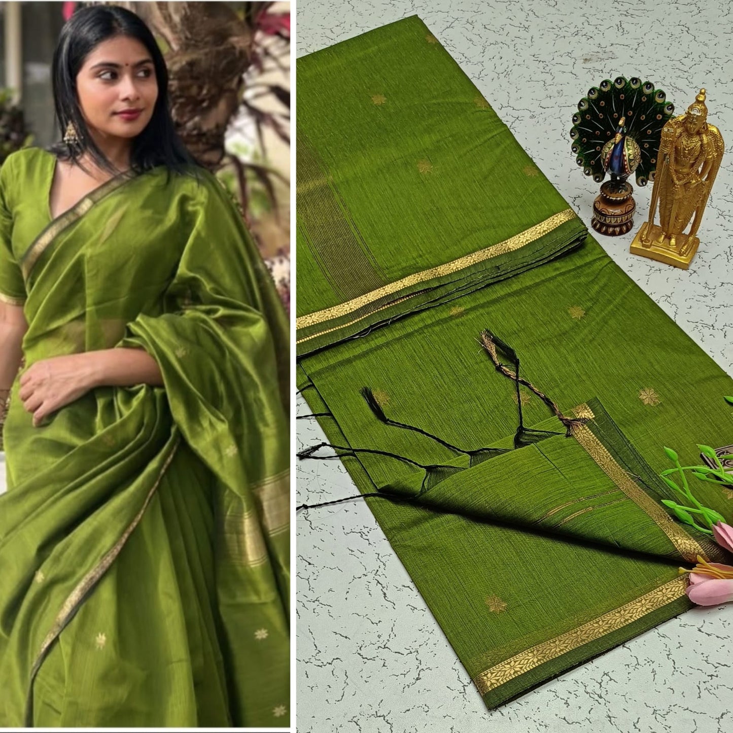 Maheswari-style Silk Cotton Saree