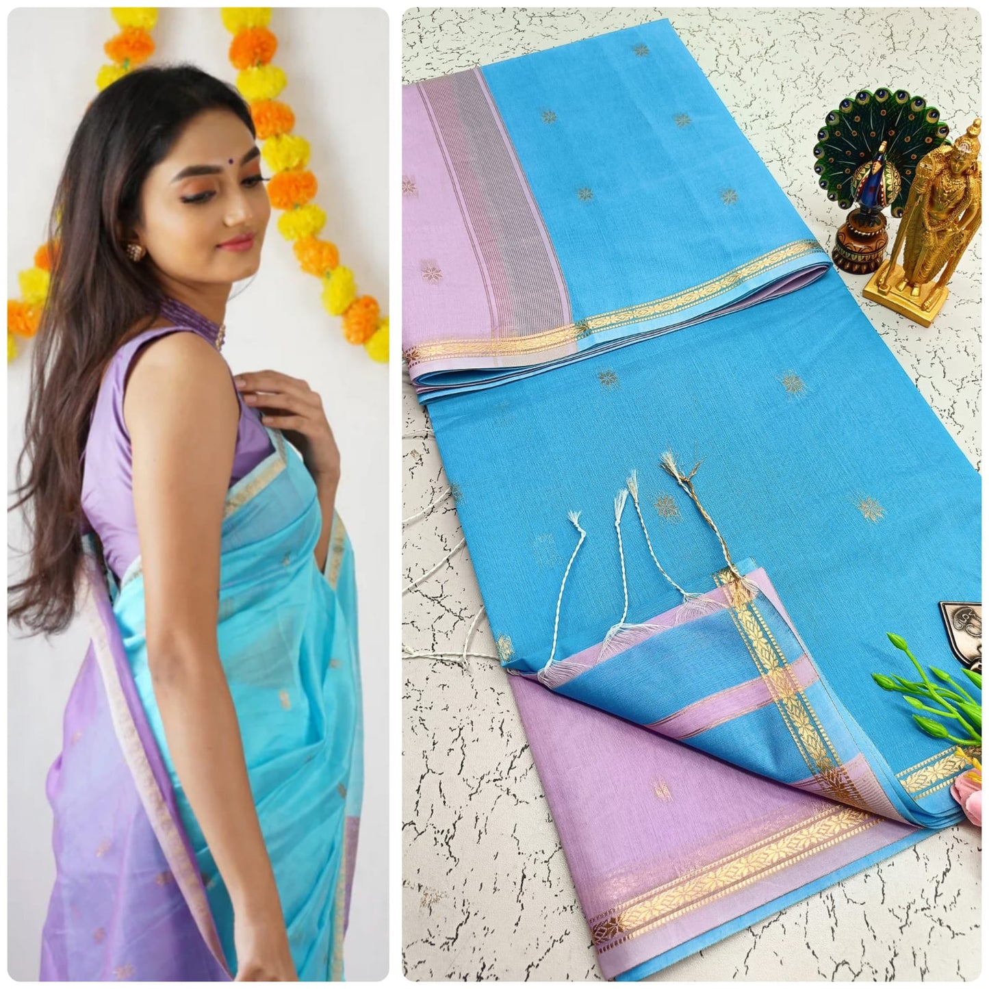 Maheswari-style Silk Cotton Saree