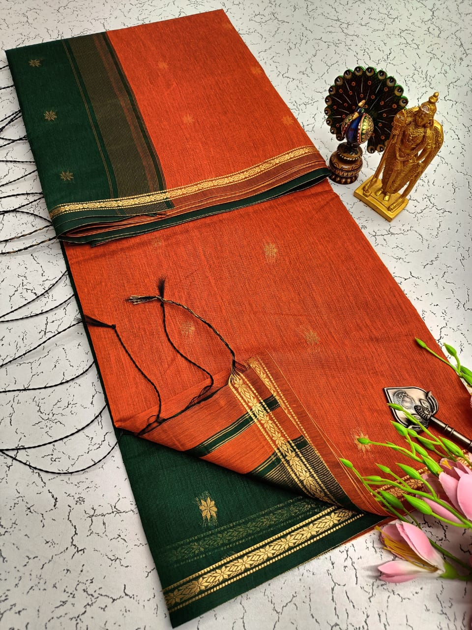 Maheswari-style Silk Cotton Saree