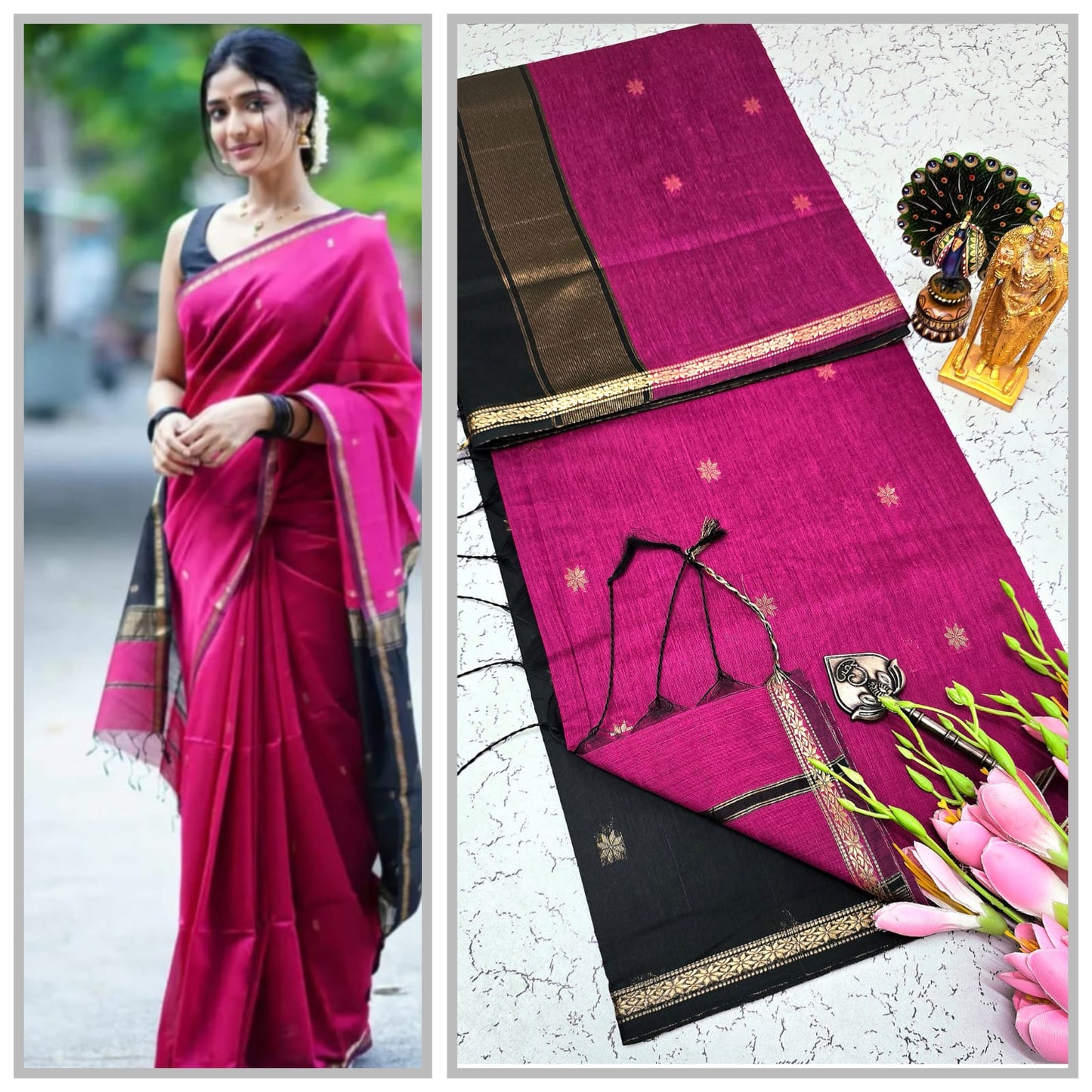 Maheswari-style Silk Cotton Saree