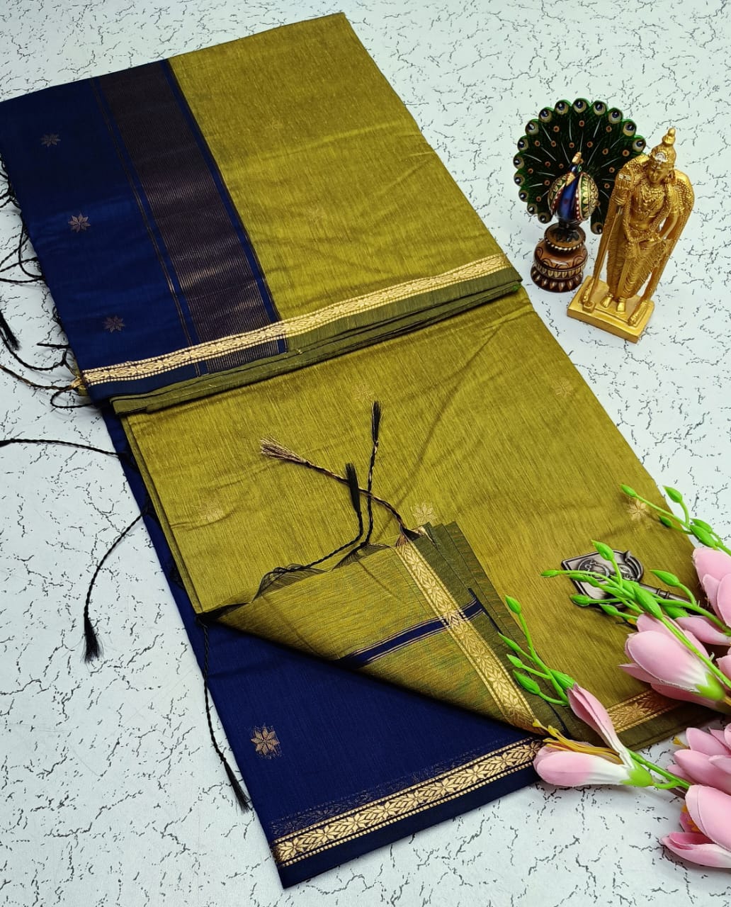 Maheswari-style Silk Cotton Saree