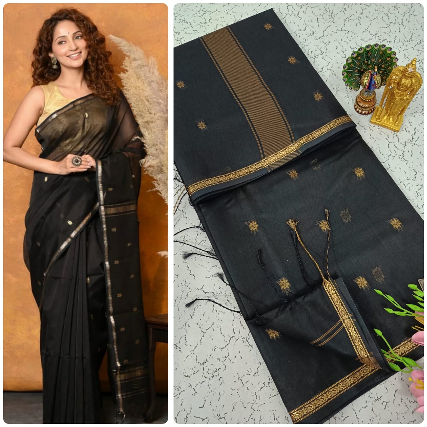 Maheswari-style Silk Cotton Saree