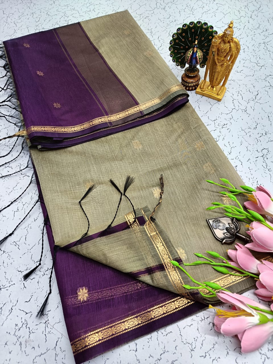 Maheswari-style Silk Cotton Saree