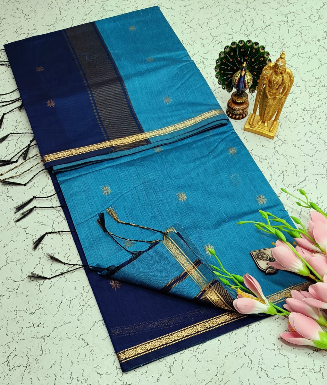 Maheswari-style Silk Cotton Saree