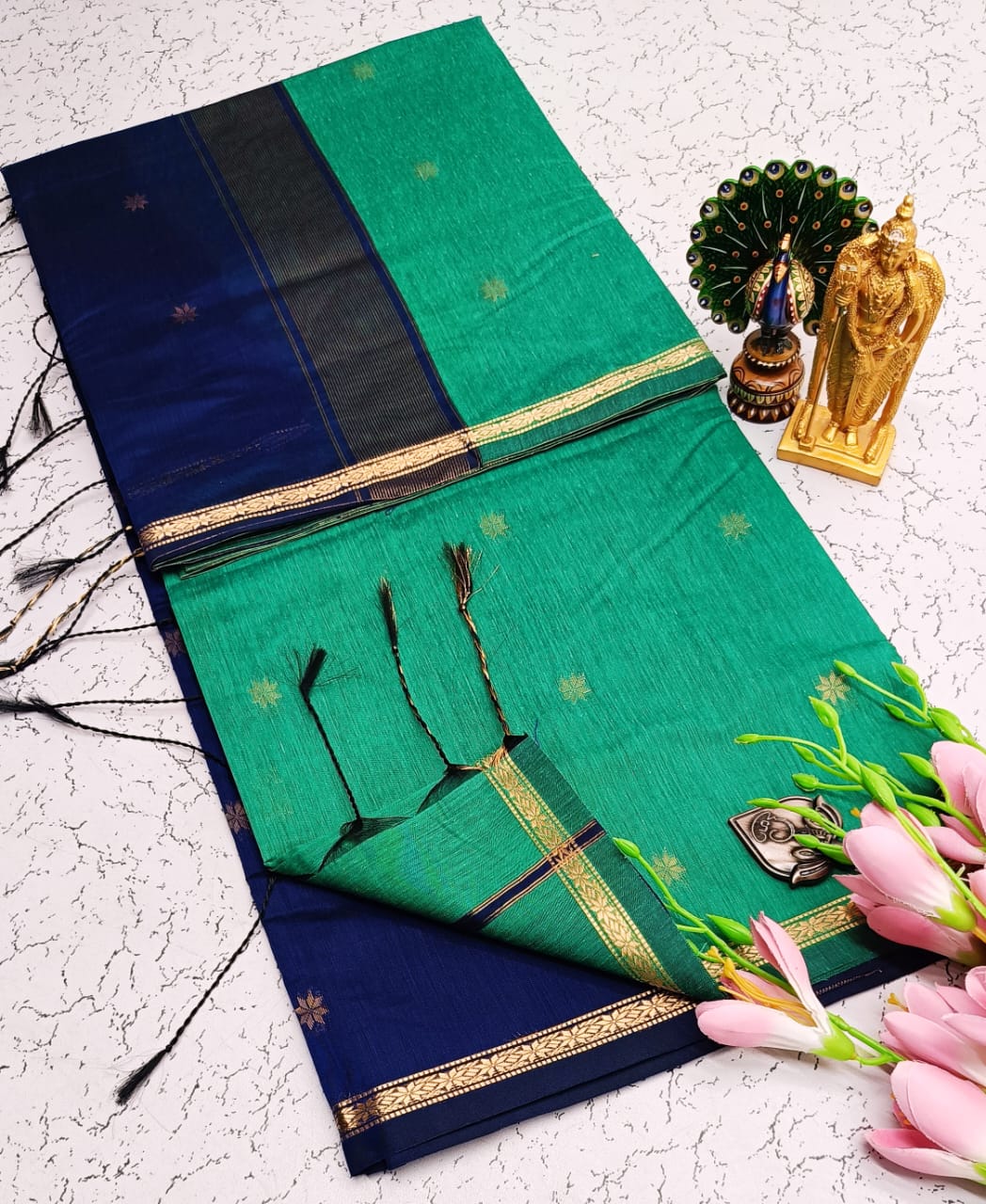 Maheswari-style Silk Cotton Saree