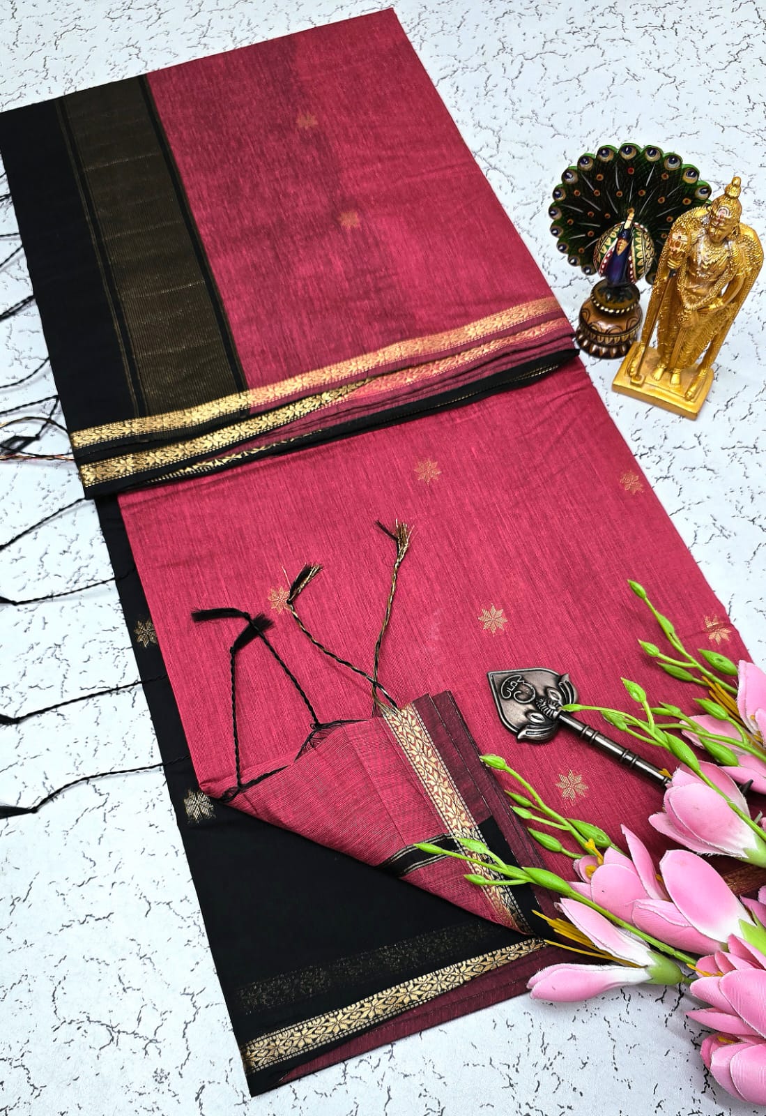 Maheswari-style Silk Cotton Saree