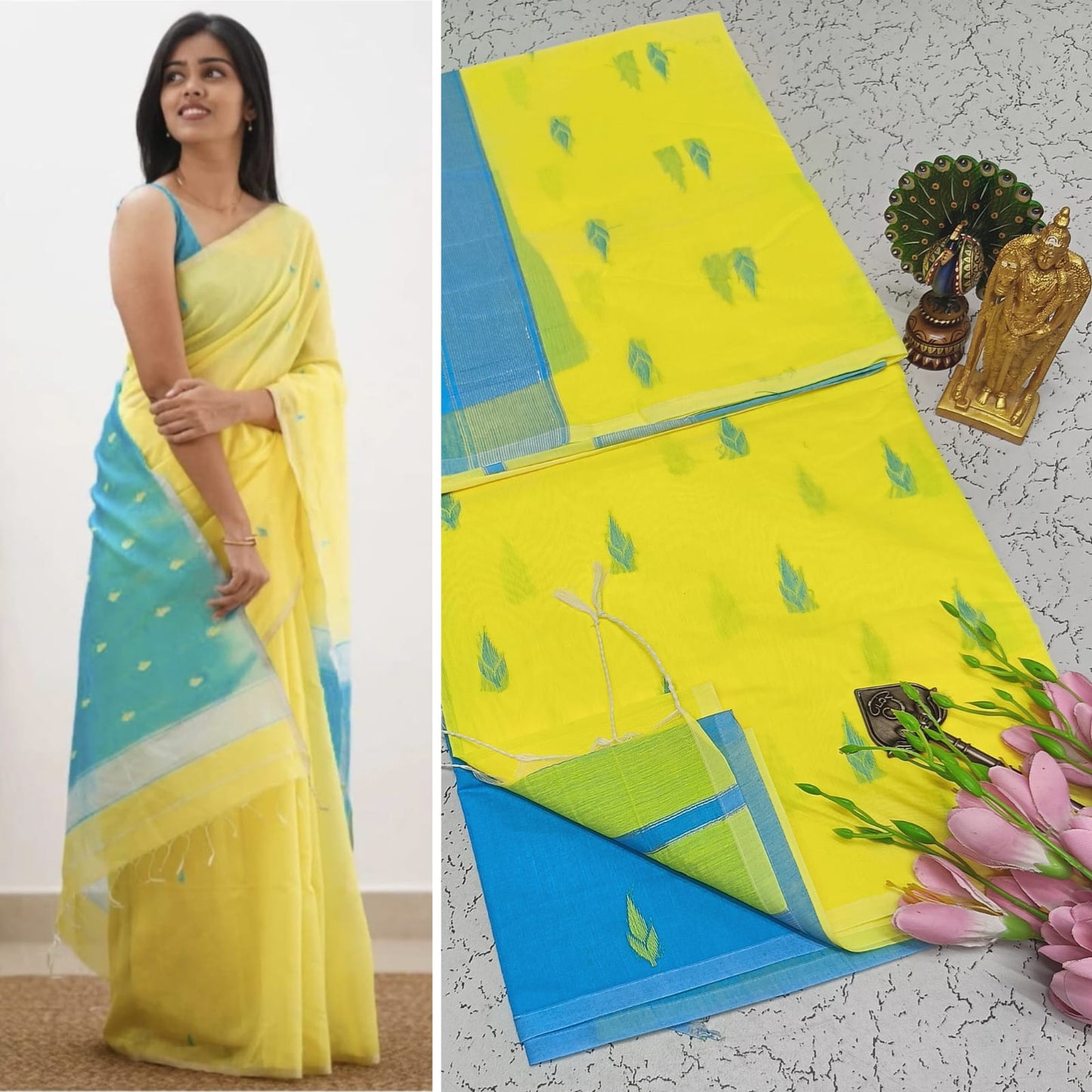 Maheswari-style Silk Cotton Saree