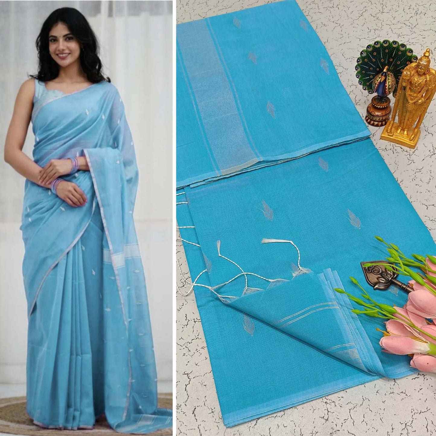 Maheswari-style Silk Cotton Saree