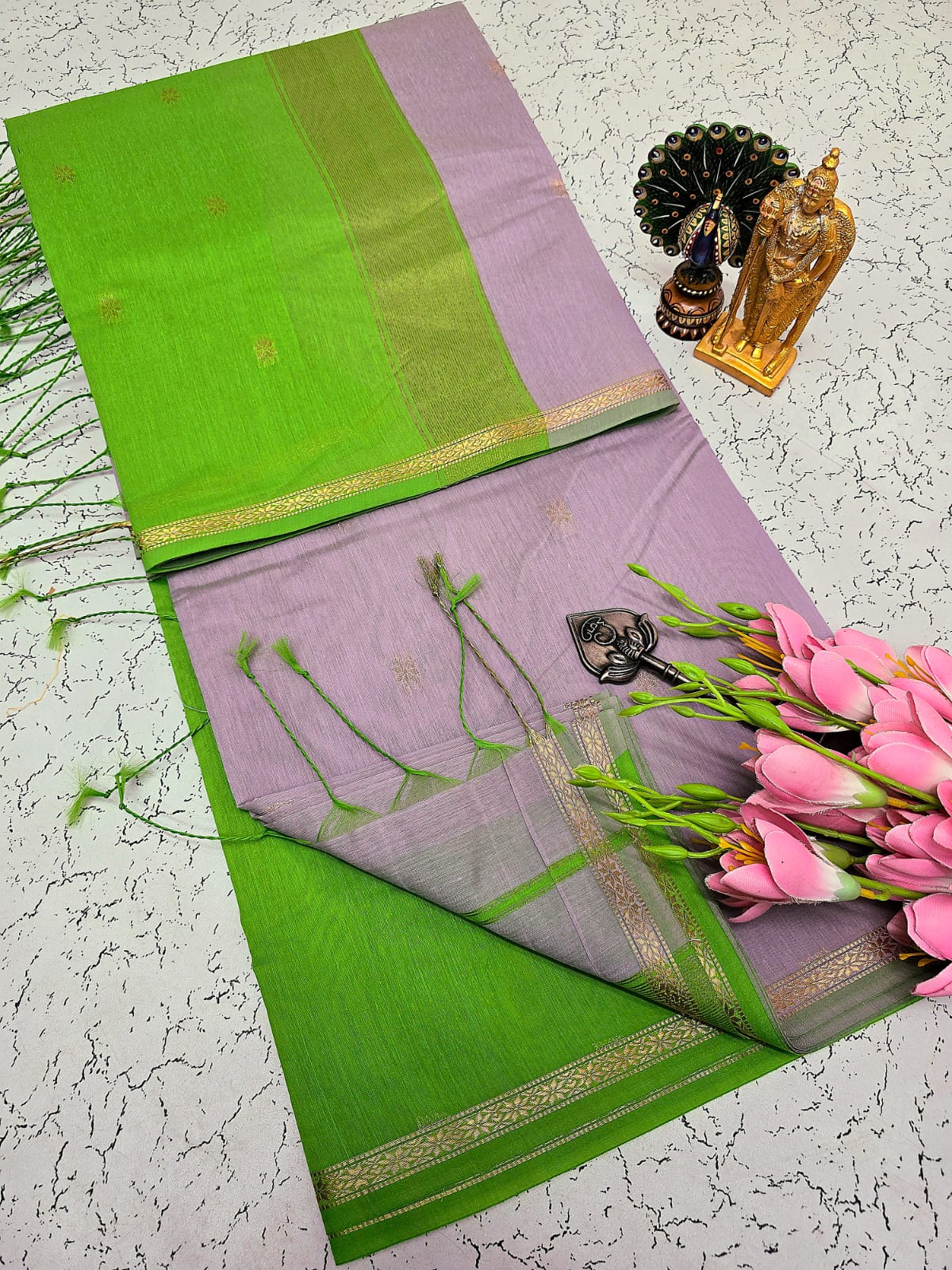 Maheswari-style Silk Cotton Saree