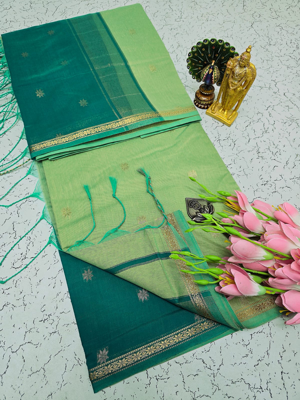 Maheswari-style Silk Cotton Saree