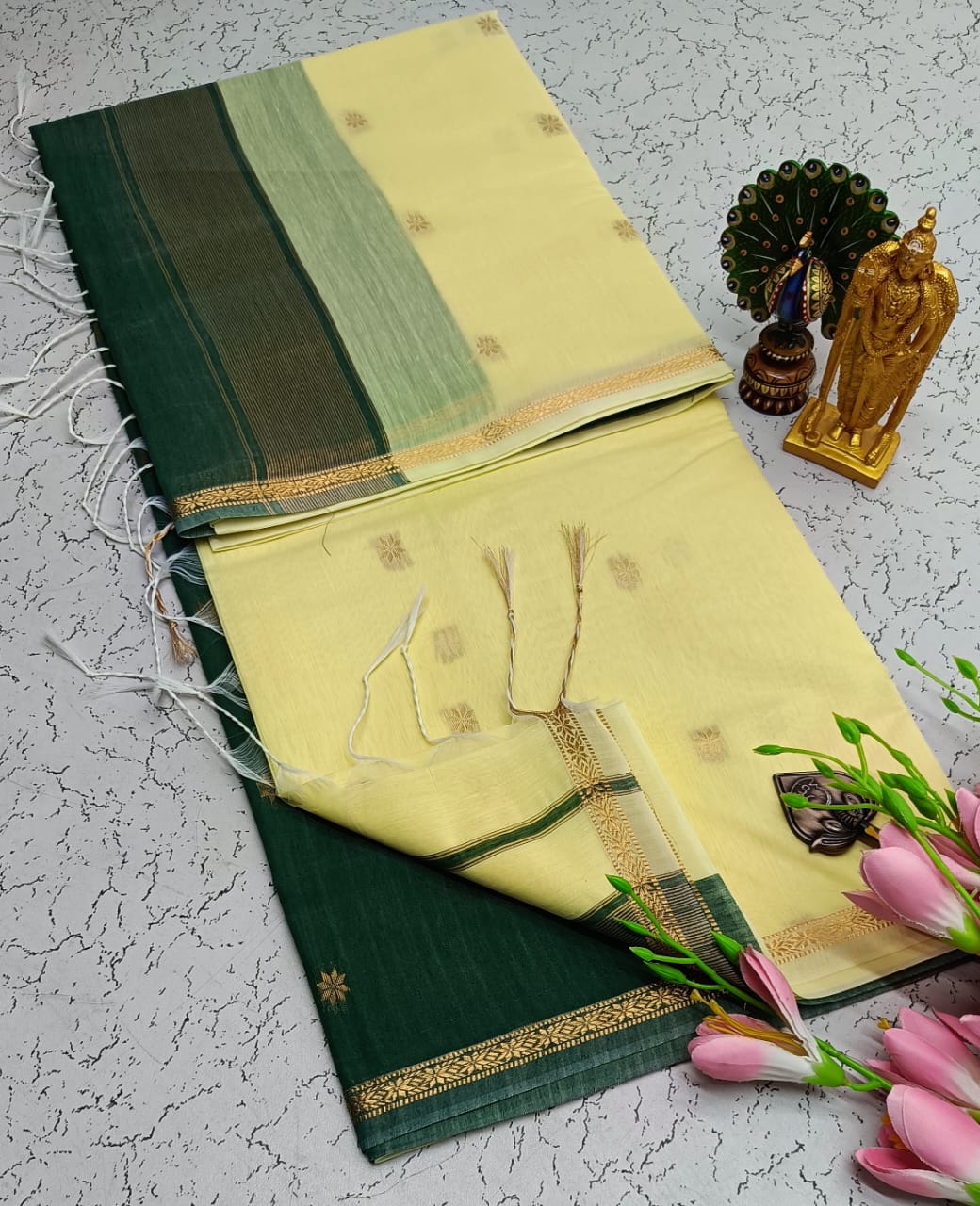 Maheswari-style Silk Cotton Saree