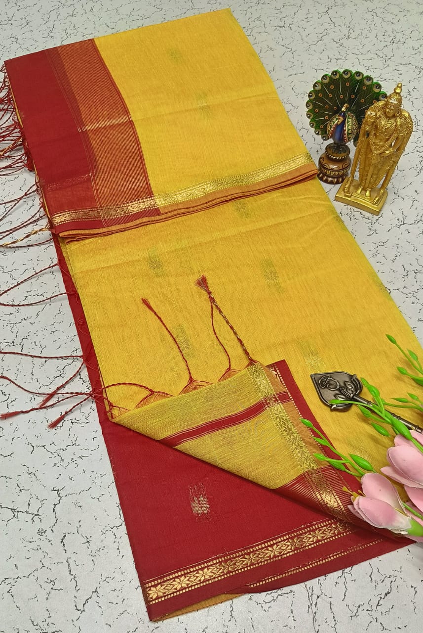Maheswari-style Silk Cotton Saree