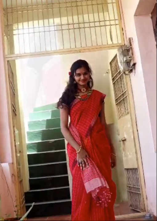 Mangalagiri cotton beautiful small check saree