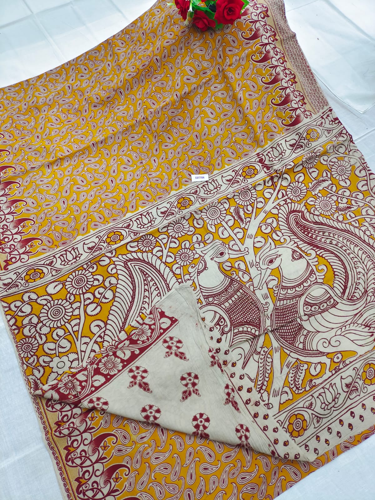 Kalamkari design printed saree