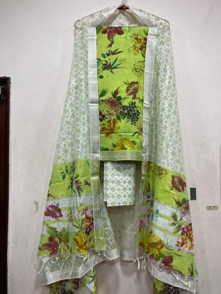 Mangalagiri pattu by cotton dress material