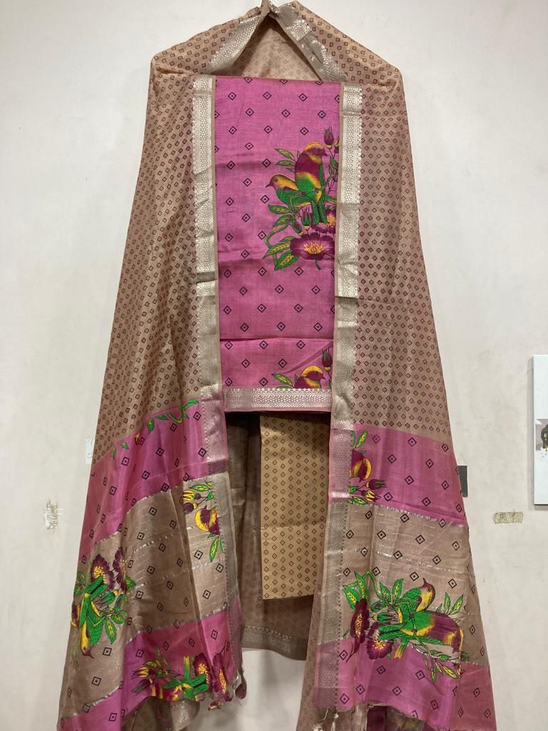 Mangalagiri pattu by cotton dress material