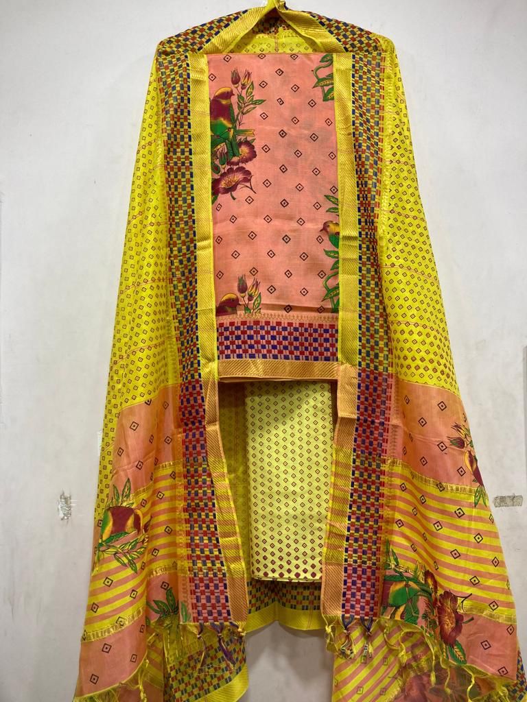 Mangalagiri pattu by cotton dress material