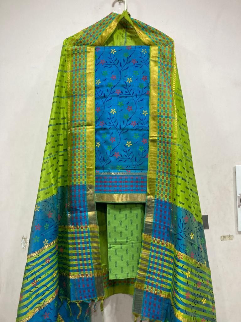 Mangalagiri pattu by cotton dress material
