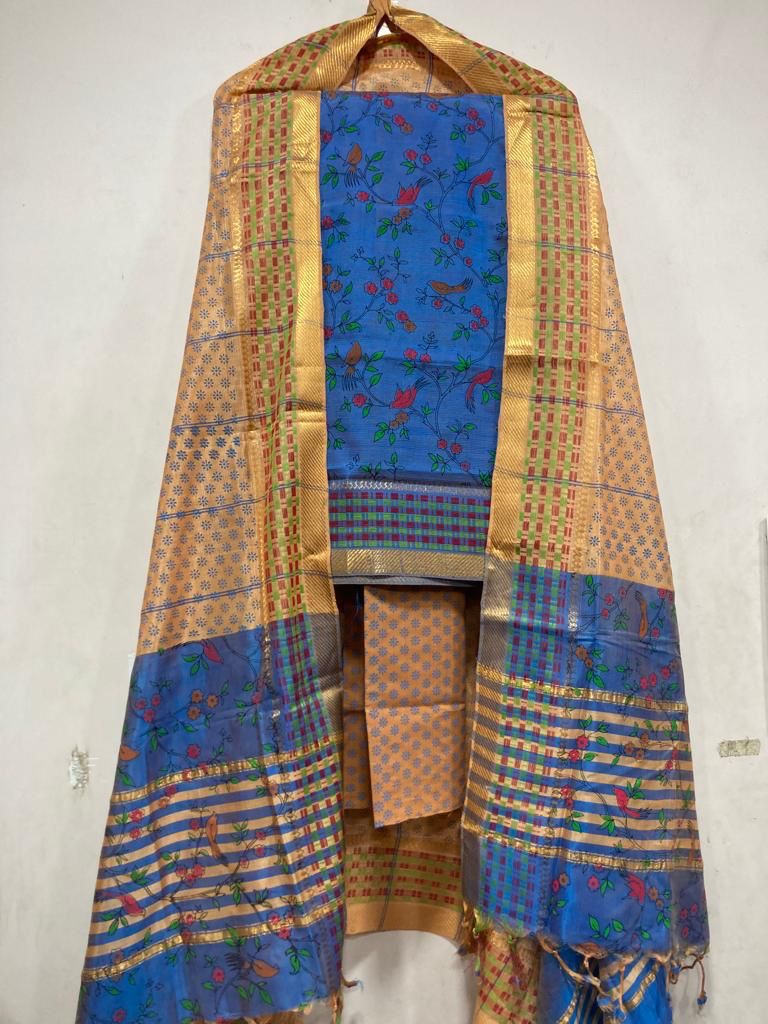 Mangalagiri pattu by cotton dress material