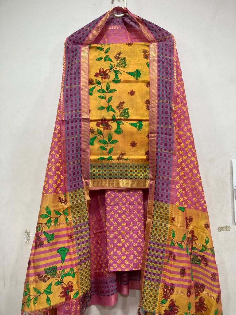 Mangalagiri pattu by cotton dress material