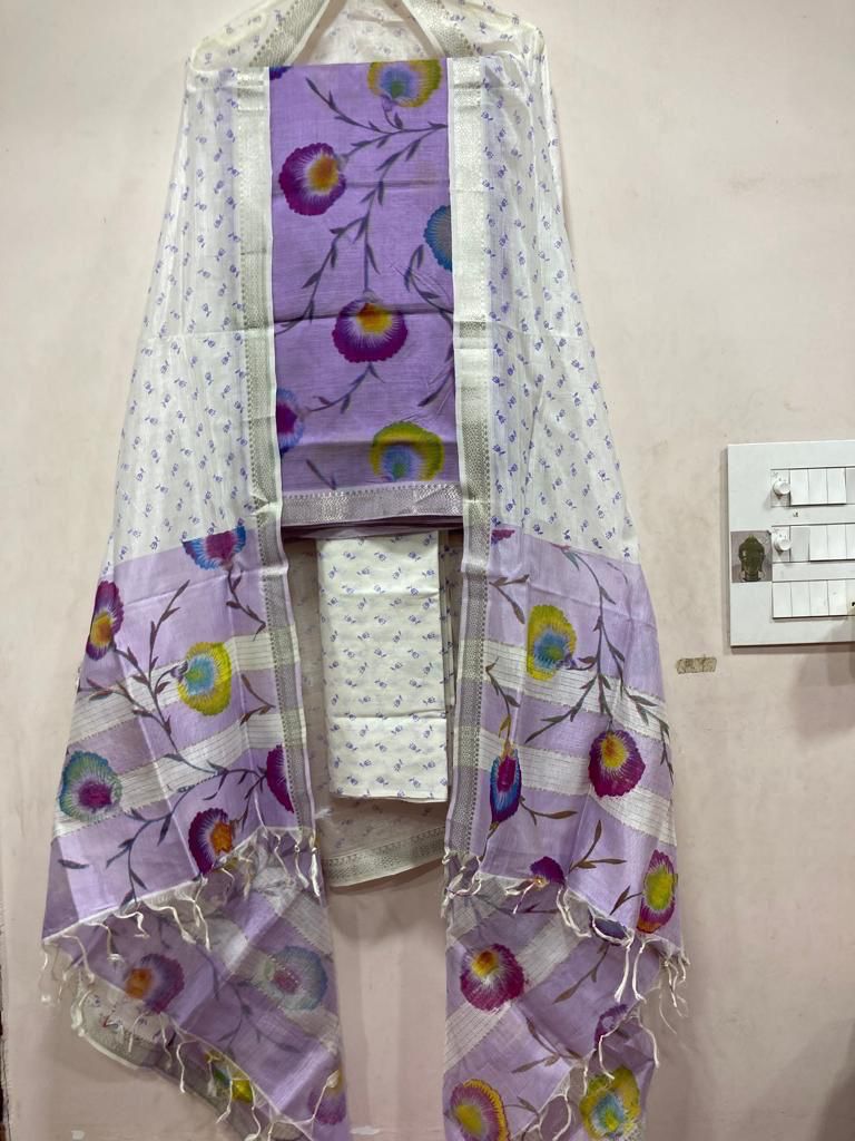 Mangalagiri pattu by cotton dress material