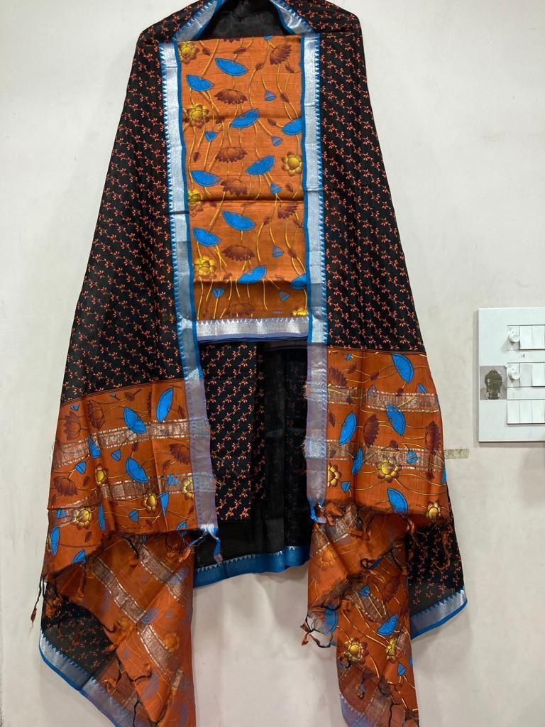 Mangalagiri pattu by cotton dress material