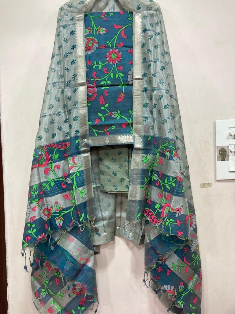 Mangalagiri pattu by cotton dress material