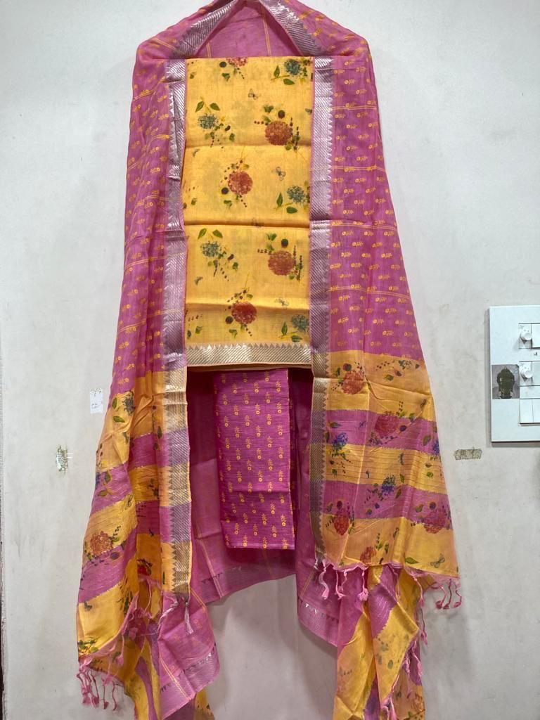 Mangalagiri pattu by cotton dress material