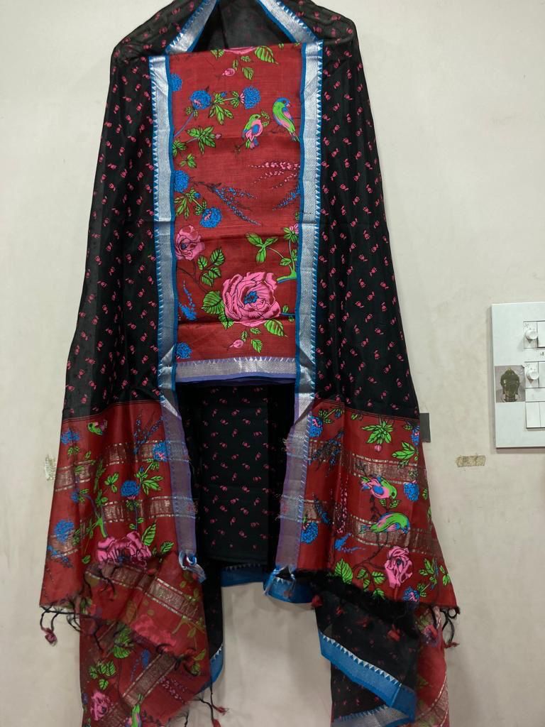 Mangalagiri pattu by cotton dress material