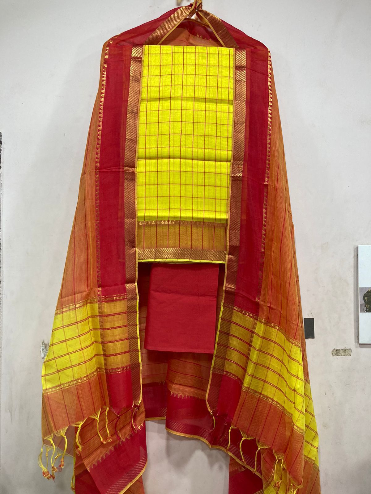 Mangalagiri pattu by cotton dress material