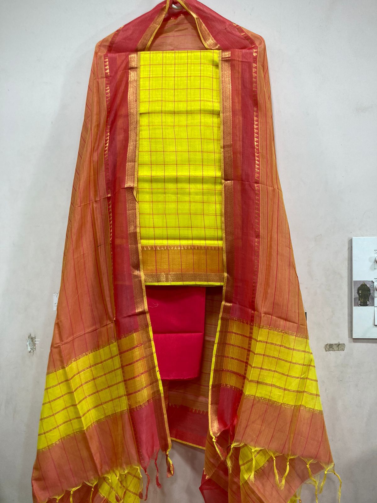 Mangalagiri pattu by cotton dress material