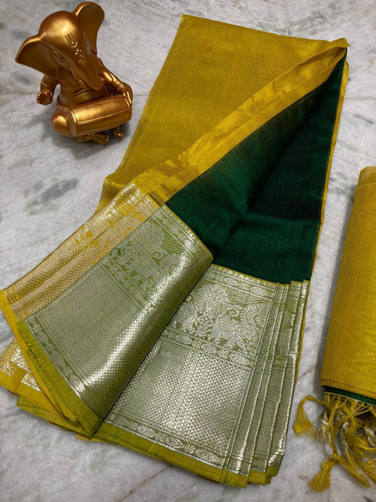 Mangalagiri pattu by cotton plain saree