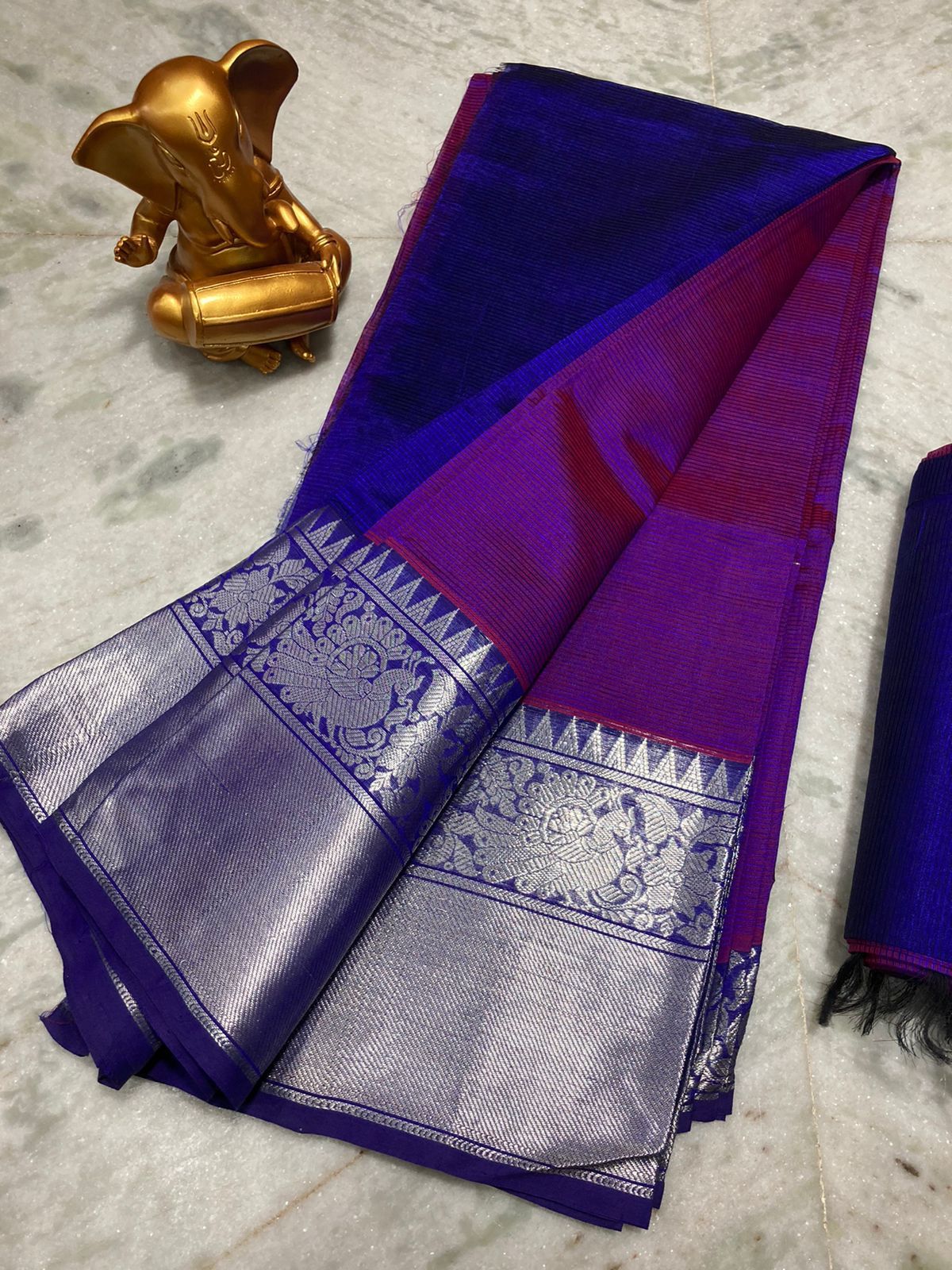 Mangalagiri pattu by cotton plain saree