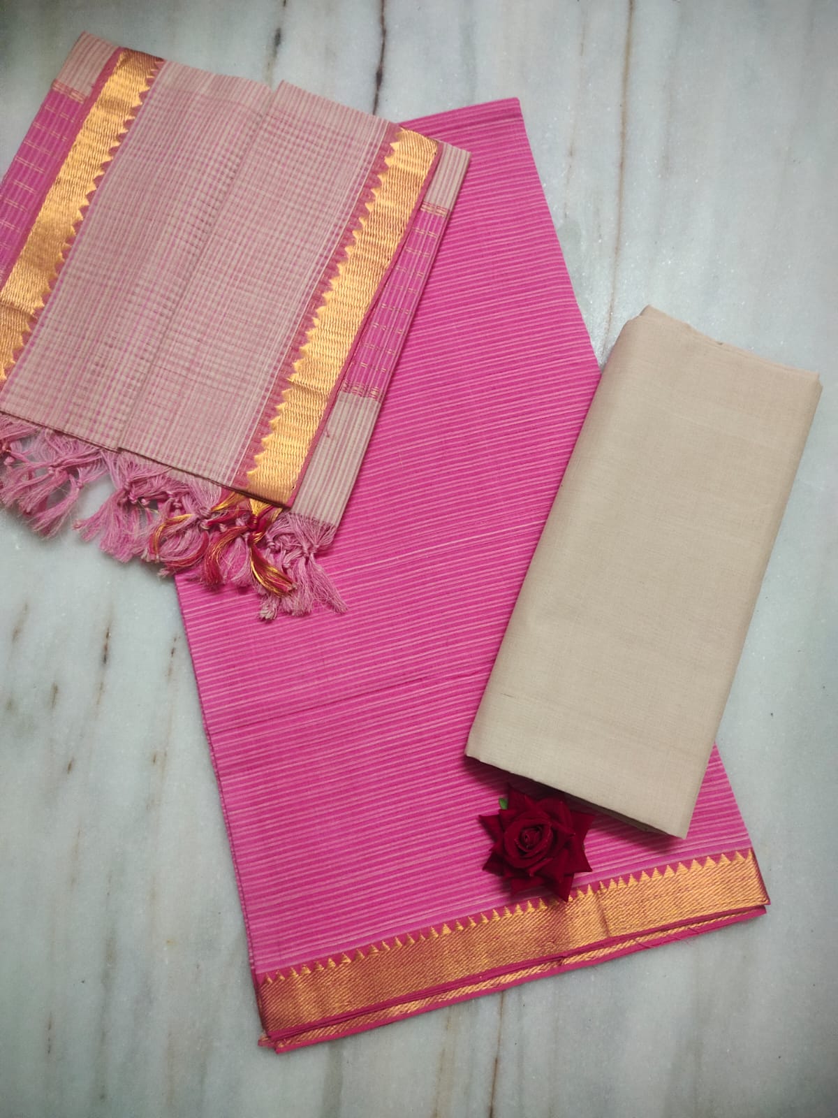 Mangalagiri pure handloom cotton by cotton dress material