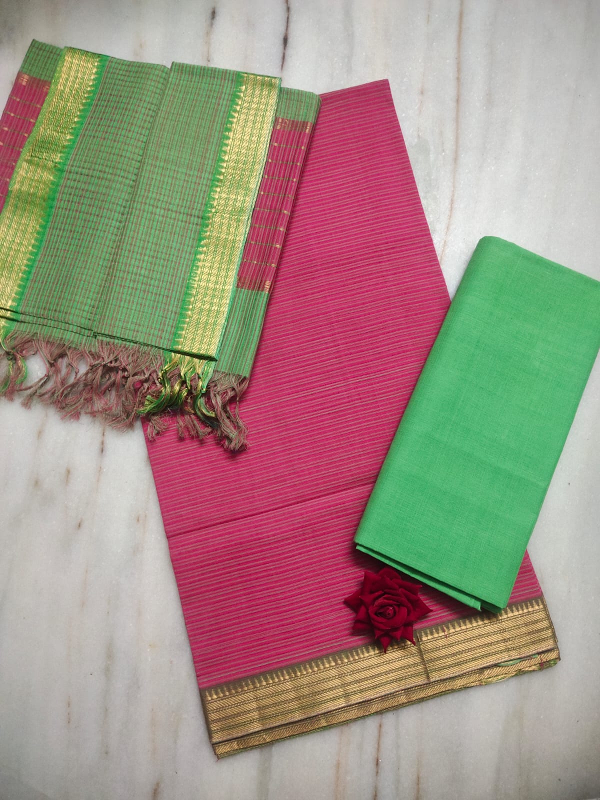 Mangalagiri pure handloom cotton by cotton dress material