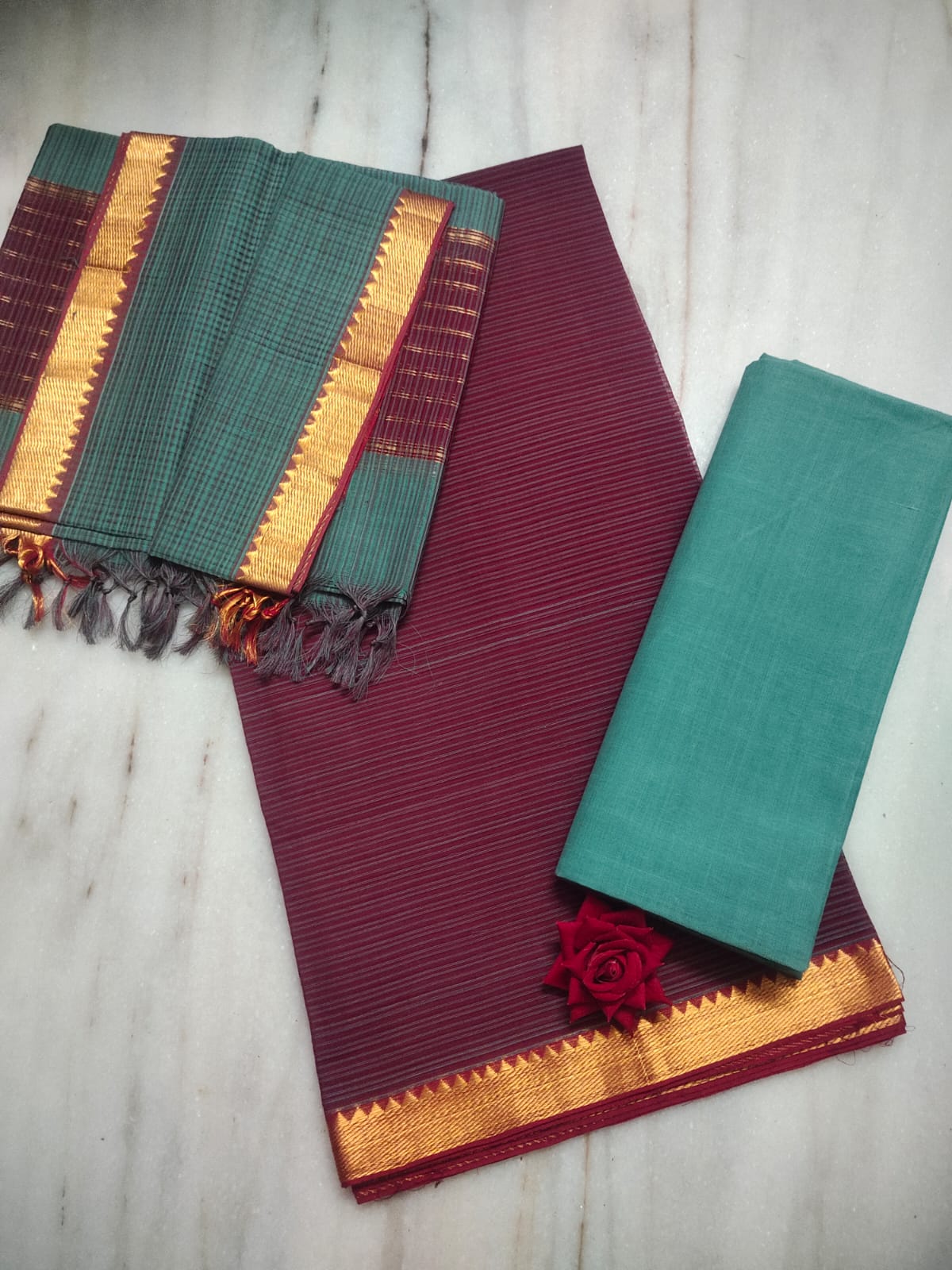 Mangalagiri pure handloom cotton by cotton dress material